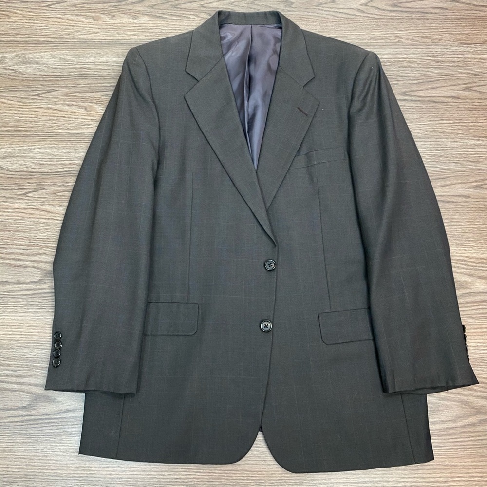 Hickey Freeman Brown & Blue Plaid Blazer 43R